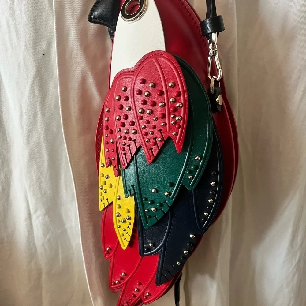 Kate Spade RIO 3D parrot italian leather crossbody SAMPLE BAG NEVER USED